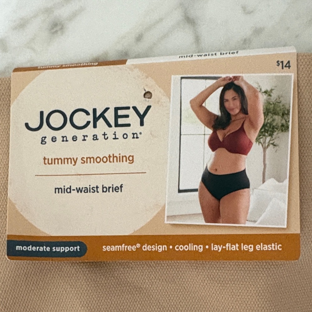 Jockey Generation Tummy Smoothing Mid-Waist Brief - Black
